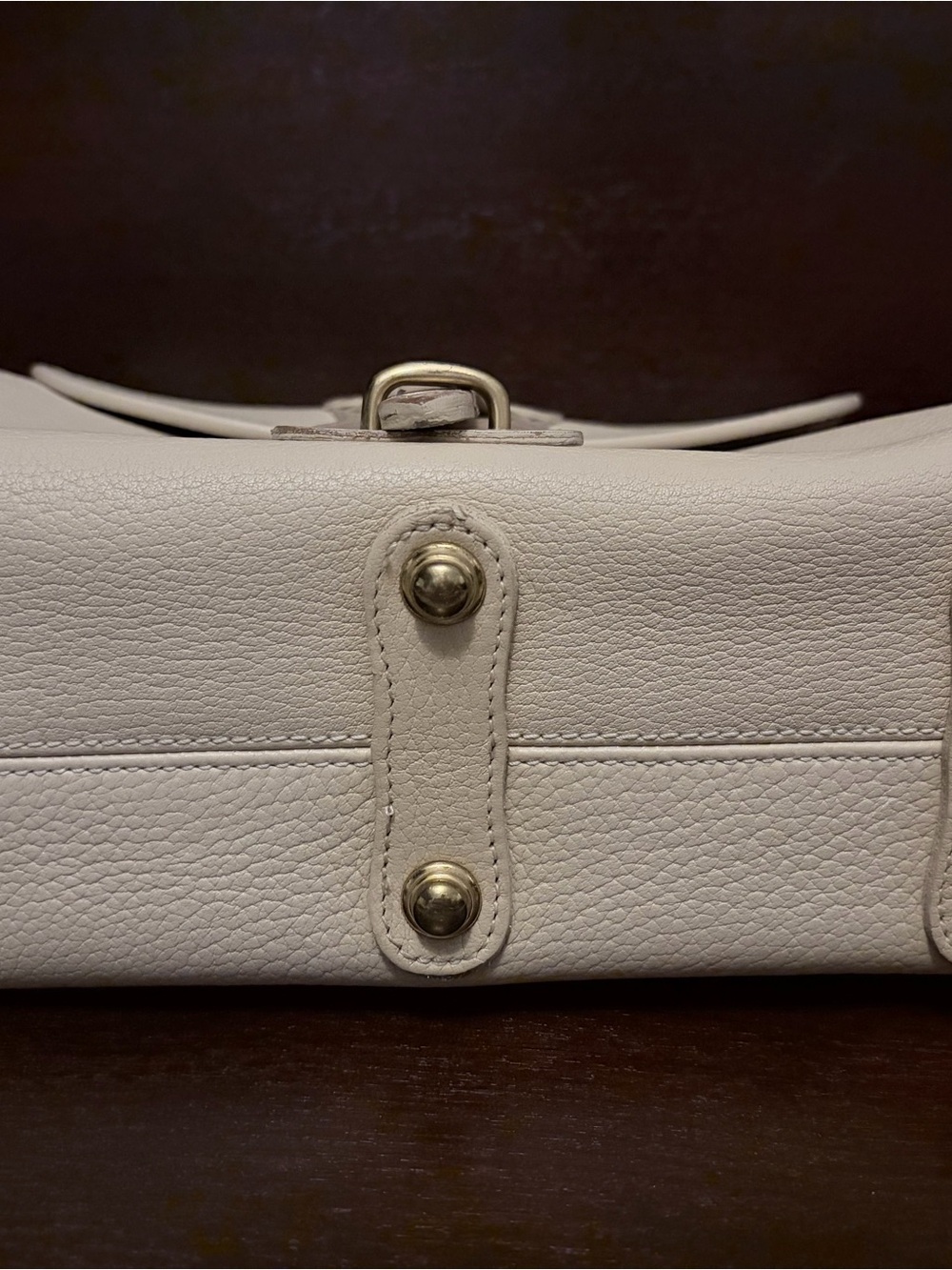 Dooney & Bourke Vintage Pebbled Leather Flap Crossbody in Cream - Picture 5 of 12